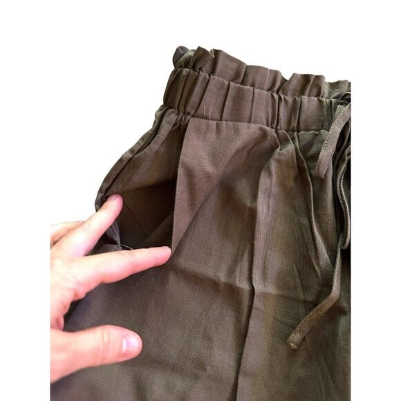 SHEIN Brown 100% Cotton High Waist Shorts Elastic Ruffle Waist Size Small - Picture 12 of 13